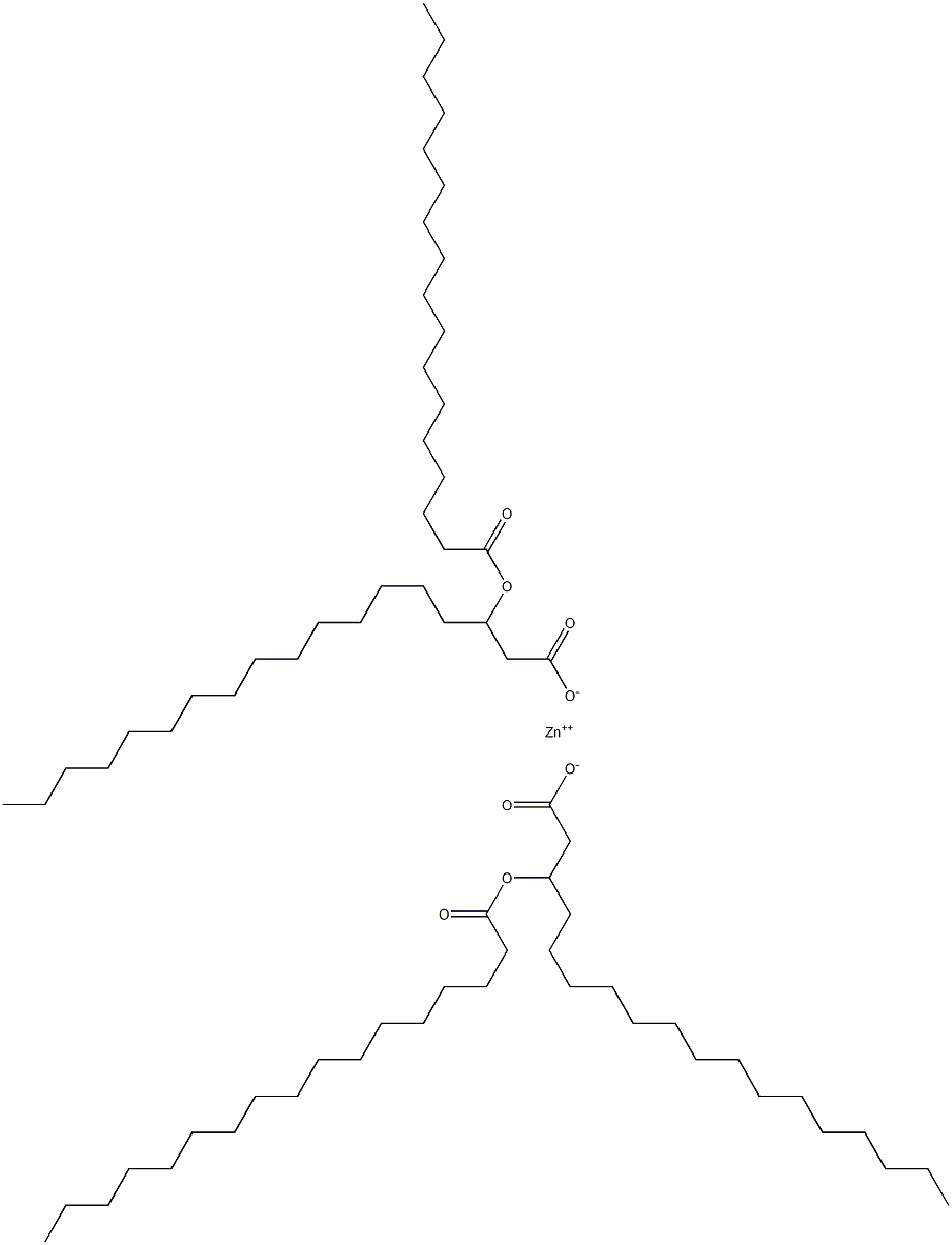 Bis(3-heptadecanoyloxystearic acid)zinc salt Struktur