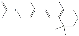 Acetic acid 5-(2,6,6-trimethyl-1-cyclohexen-1-yl)-3-methyl-2,4-pentadienyl ester Struktur