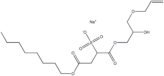 2-(Octyloxycarbonyl)-1-[[3-(allyloxy)-2-hydroxypropoxy]carbonyl]-1-ethanesulfonic acid sodium salt Struktur