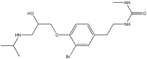 1-Methyl-3-[3-bromo-4-[2-hydroxy-3-[isopropylamino]propoxy]phenethyl]urea Struktur