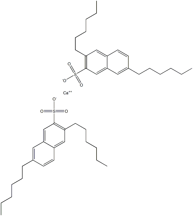 Bis(3,7-dihexyl-2-naphthalenesulfonic acid)calcium salt Struktur