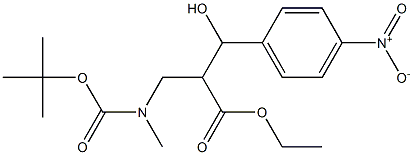 3-(4-Nitrophenyl)-3-hydroxy-2-[[(tert-butoxycarbonyl)(methyl)amino]methyl]propanoic acid ethyl ester Struktur