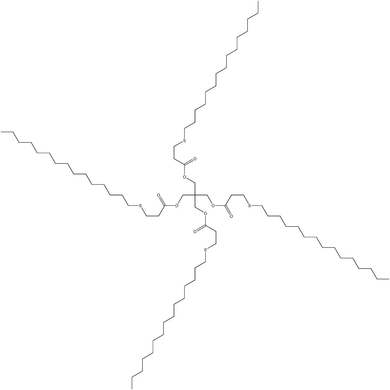2,2-Bis[3-(pentadecylthio)propanoyloxymethyl]-1,3-propanediol bis[3-(pentadecylthio)propionate] Struktur