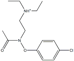 N-[2-(4-Chlorophenoxymethylcarbonylamino)ethyl]-N,N-diethylaminium Struktur