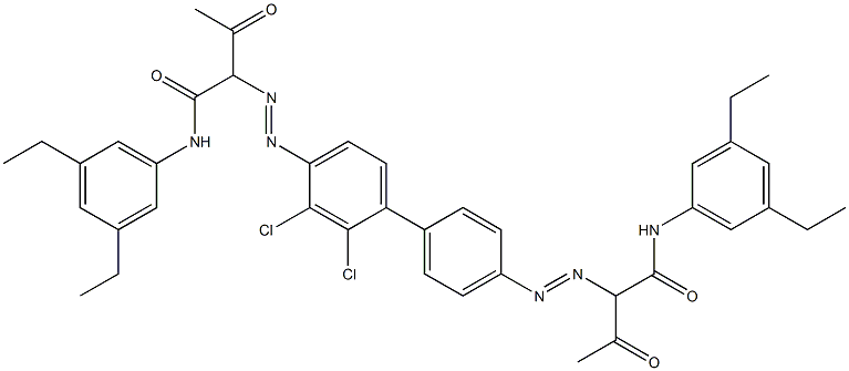 4,4'-Bis[[1-(3,5-diethylphenylamino)-1,3-dioxobutan-2-yl]azo]-2,3-dichloro-1,1'-biphenyl Struktur