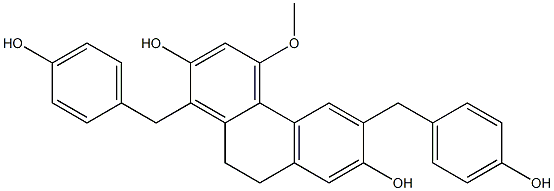 1,6-Bis(4-hydroxybenzyl)-4-methoxy-9,10-dihydrophenanthrene-2,7-diol Struktur