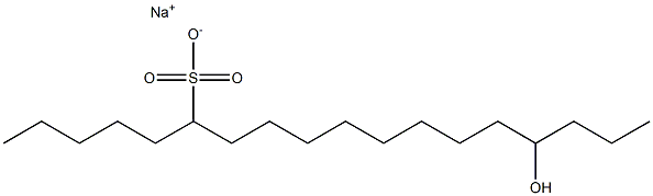 15-Hydroxyoctadecane-6-sulfonic acid sodium salt Struktur