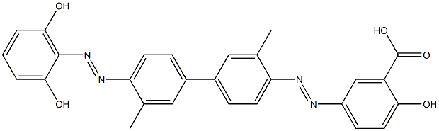 5-[4'-(2,6-Dihydroxyphenylazo)-3,3'-dimethyl-4-biphenylylazo]-2-hydroxybenzoic acid Struktur