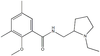 N-[(1-Ethyl-2-pyrrolidinyl)methyl]-2-methoxy-3,5-dimethylbenzamide Struktur