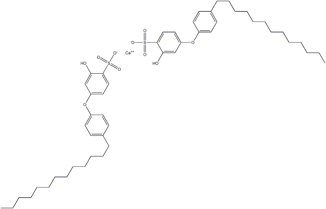 Bis(3-hydroxy-4'-tridecyl[oxybisbenzene]-4-sulfonic acid)calcium salt Struktur