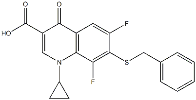 7-Benzylthio-1-cyclopropyl-6,8-difluoro-1,4-dihydro-4-oxoquinoline-3-carboxylic acid Struktur