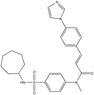 N-[4-(Cycloheptylsulfamoyl)phenyl]-N-methyl-4-(1H-imidazol-1-yl)-trans-cinnamamide Struktur