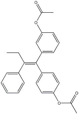 (E)-2-Phenyl-1-(4-acetoxyphenyl)-1-(3-acetoxyphenyl)-1-butene Struktur