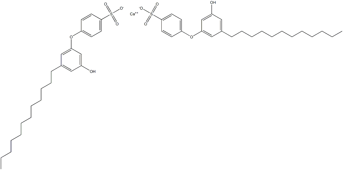 Bis(3'-hydroxy-5'-dodecyl[oxybisbenzene]-4-sulfonic acid)calcium salt Struktur