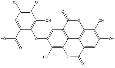 2-(3,7,8-Trihydroxy-5,10-dioxo-5,10-dihydro[1]benzopyrano[5,4,3-cde][1]benzopyran-2-yloxy)-3,4,5-trihydroxybenzoic acid Struktur