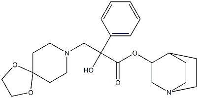 2-Hydroxy-2-phenyl-3-(1,4-dioxa-8-azaspiro[4.5]decan-8-yl)propionic acid 3-quinuclidinyl ester Struktur