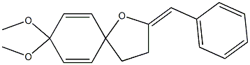 2-Benzylidene-8,8-dimethoxy-1-oxaspiro[4.5]deca-6,9-diene Struktur