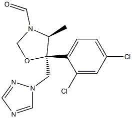 (4S,5S)-5-(2,4-Dichlorophenyl)-4-methyl-3-formyl-5-[(1H-1,2,4-triazol-1-yl)methyl]oxazolidine Struktur