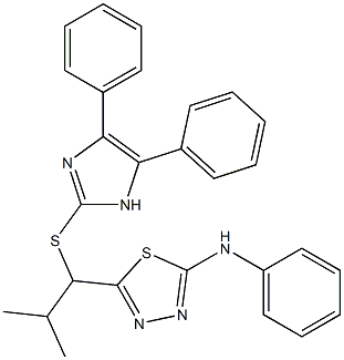 5-[2-Methyl-1-[(4,5-diphenyl-1H-imidazol-2-yl)thio]propyl]-2-(phenylamino)-1,3,4-thiadiazole Struktur