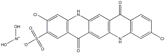 3,10-Dichloro-5,7,12,14-tetrahydro-7,14-dioxoquino[2,3-b]acridine-2-sulfonic acid dihydroxyaluminum salt Struktur