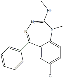 7-Chloro-1-methyl-5-phenyl-2-methylamino-1H-1,3,4-benzotriazepine Struktur