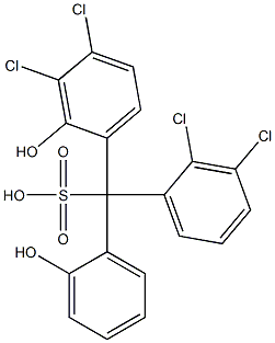 (2,3-Dichlorophenyl)(3,4-dichloro-2-hydroxyphenyl)(2-hydroxyphenyl)methanesulfonic acid Struktur