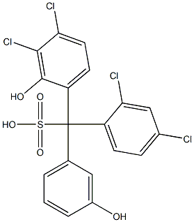 (2,4-Dichlorophenyl)(3,4-dichloro-2-hydroxyphenyl)(3-hydroxyphenyl)methanesulfonic acid Struktur