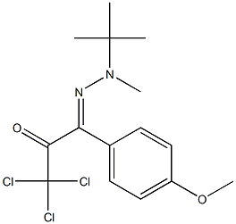 1-[2-Methyl-2-(tert-butyl)hydrazono]-1-(p-methoxyphenyl)-3,3,3-trichloro-2-propanone Struktur