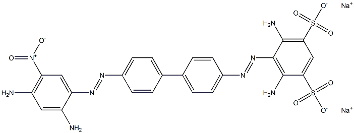 4,6-Diamino-5-[[4'-[(2,4-diamino-5-nitrophenyl)azo]-1,1'-biphenyl-4-yl]azo]benzene-1,3-disulfonic acid disodium salt Struktur