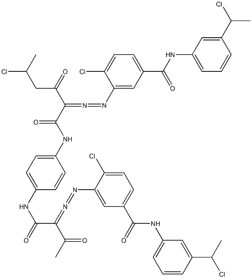 3,3'-[2-(1-Chloroethyl)-1,4-phenylenebis[iminocarbonyl(acetylmethylene)azo]]bis[N-[3-(1-chloroethyl)phenyl]-4-chlorobenzamide] Struktur