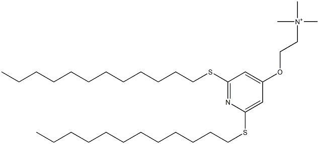 N,N,N-Trimethyl-2-[2,6-bis(dodecylthio)-4-pyridinyloxy]ethanaminium Struktur