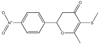 2-(p-Nitrophenyl)-6-methyl-5-methylthio-2,3-dihydro-4H-pyran-4-one Struktur