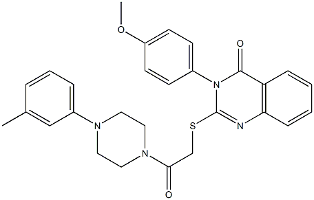 3-(p-Methoxyphenyl)-2-[[[[4-(3-methylphenyl)piperazin-1-yl]carbonyl]methyl]thio]quinazolin-4(3H)-one Struktur