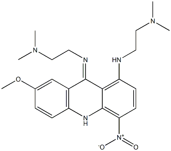 9,10-Dihydro-4-nitro-7-methoxy-9-[[2-(dimethylamino)ethyl]imino]-N-[2-(dimethylamino)ethyl]acridin-1-amine Struktur