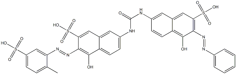 4-Hydroxy-7-[[[[5-hydroxy-6-[(2-methyl-5-sulfophenyl)azo]-7-sulfonaphthalen-2-yl]amino]carbonyl]amino]-3-(phenylazo)-2-naphthalenesulfonic acid Struktur