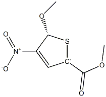 (5R)-2-Methoxycarbonyl-4-nitro-5-methoxy-2,5-dihydrothiophen-2-ide Struktur