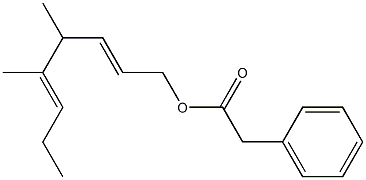 Phenylacetic acid 4,5-dimethyl-2,5-octadienyl ester Struktur