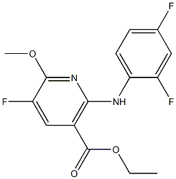 2-[(2,4-Difluorophenyl)amino]-5-fluoro-6-methoxynicotinic acid ethyl ester Struktur