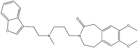 2,3-Dihydro-7,8-dimethoxy-3-[3-[N-[2-(benzofuran-3-yl)ethyl]-N-methylamino]propyl]-1H-3-benzazepin-4(5H)-one Struktur