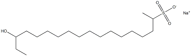 16-Hydroxyoctadecane-2-sulfonic acid sodium salt Struktur