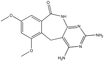 2,4-Diamino-6,8-dimethoxy-5H-pyrimido[4,5-c][2]benzazepin-10(11H)-one Struktur