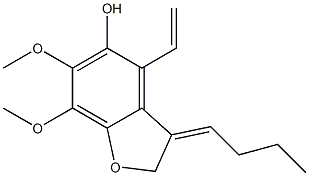 2,3-Dihydro-3-[(Z)-butylidene]-4-ethenyl-6,7-dimethoxybenzofuran-5-ol Struktur