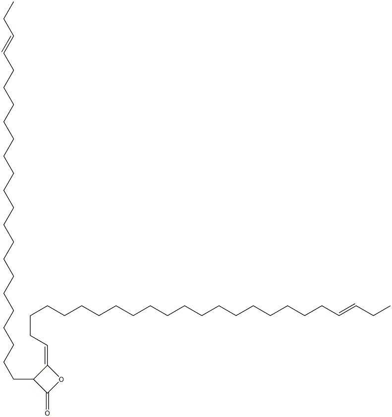 3-(20-Tricosenyl)-4-(21-tetracosen-1-ylidene)oxetan-2-one Struktur