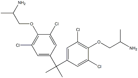 1,1'-[Isopropylidenebis(2,6-dichloro-4,1-phenyleneoxy)]bis(2-propanamine) Struktur