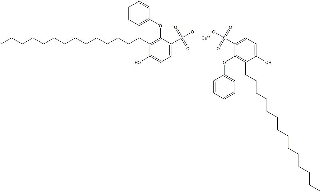 Bis(5-hydroxy-6-tetradecyl[oxybisbenzene]-2-sulfonic acid)calcium salt Struktur