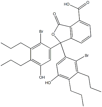 1,1-Bis(2-bromo-5-hydroxy-3,4-dipropylphenyl)-1,3-dihydro-3-oxoisobenzofuran-4-carboxylic acid Struktur