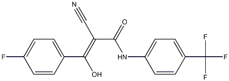 2-Cyano-3-hydroxy-3-[4-fluorophenyl]-N-[4-trifluoromethylphenyl]acrylamide Struktur