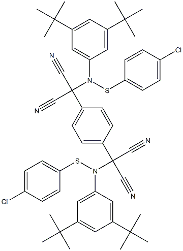 1,4-Bis[dicyano[[(4-chlorophenyl)thio](3,5-ditert-butylphenyl)amino]methyl]benzene Struktur