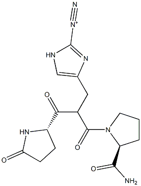 4-[(S)-2-(5-Oxo-L-prolyl)-2-[[2-(aminocarbonyl)pyrrolidin-1-yl]carbonyl]ethyl]-1H-imidazole-2-diazonium Struktur