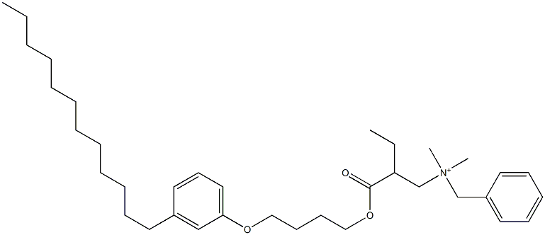 N,N-Dimethyl-N-benzyl-N-[2-[[4-(3-dodecylphenyloxy)butyl]oxycarbonyl]butyl]aminium Struktur